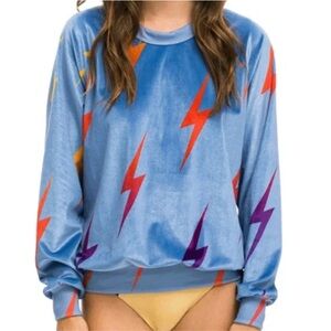 Wildfox Blue Lightning Bolt Sweatshirt